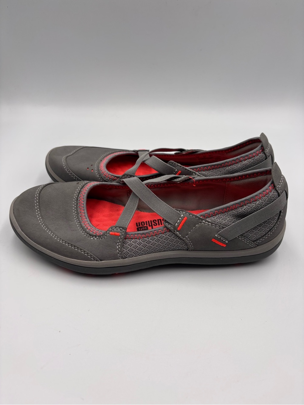 Privo by Clarks Aria Mary Jane Shoes Womens 8.5M Comfort Straps Gray Leather NEW - Picture 3 of 9